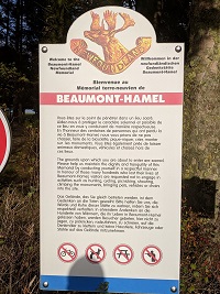 Image of Beaumont-Hamel Entrance Information Sign