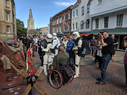 Photo of Star Wars Storm Troopers in front of the GLOS100 Trench